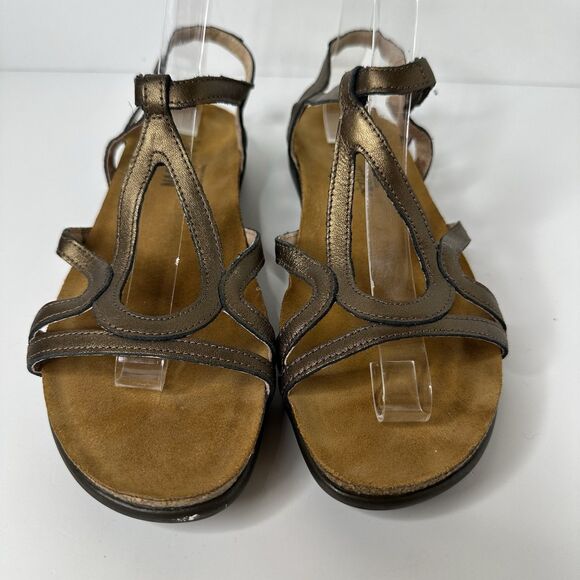 Naot Dorith Sandals Sz 39 US 8-8.5 Metallic Leather Gladiator Comfort Slingback - Picture 4 of 12